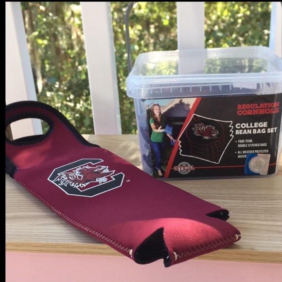 New USC Gamecock College Cornhole Bean Bag Toss Set & Wine Tote Bag - New in Box - Picture 8 of 9